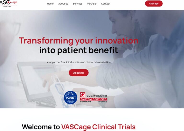 Relaunch VASCage Clinical Trials website